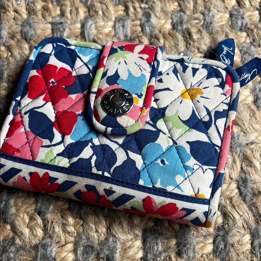 Vera Bradley Red and Blue Floral Quilted Wallet